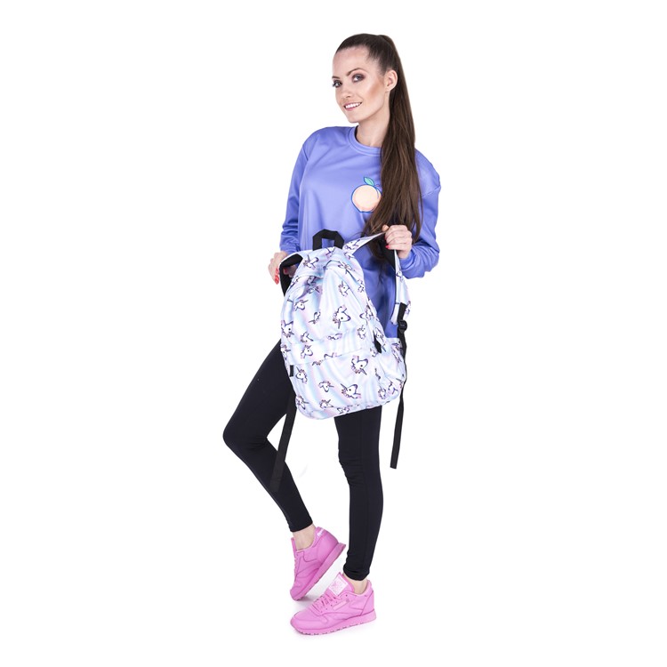 Imprint Pattern Casual Oxford Fabric Backpack Travel Bag - Unicorns-4