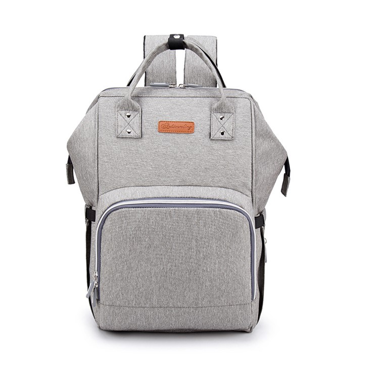 Multi-function Splash-proof Mummy Maternity Rucksack Handbag with USB Charging Port - Grey-3
