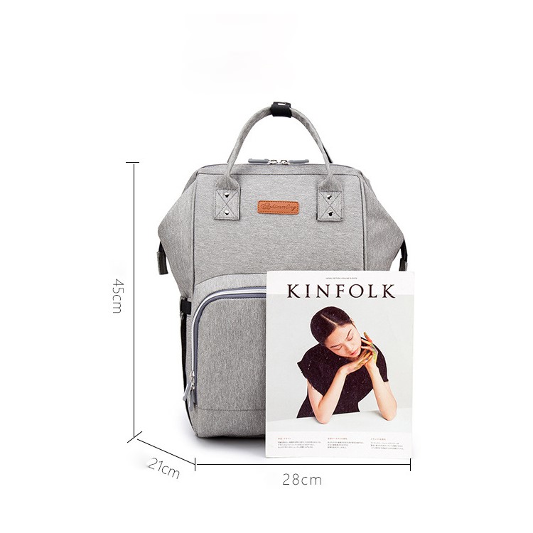 Multi-function Splash-proof Mummy Maternity Rucksack Handbag with USB Charging Port - Grey-6