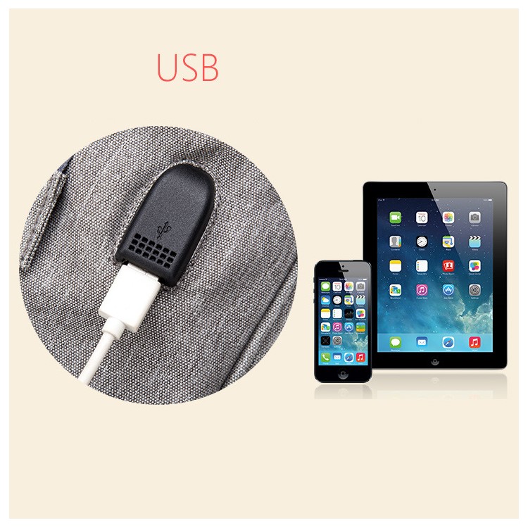 Multi-function Splash-proof Mummy Maternity Rucksack Handbag with USB Charging Port - Grey-7