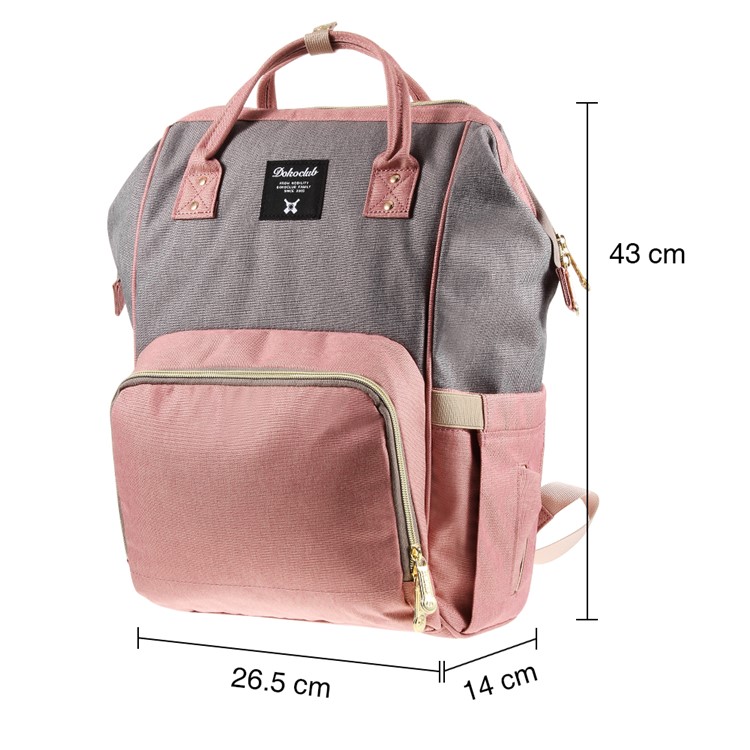 DOKOCLUB Oxford Chiffon Momie Maternité Sac À Dos Sac À Main - Rose / Gris-10