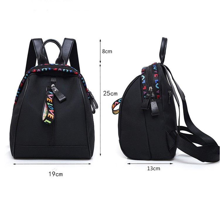 Fashionable Women's Backpack Shoulders Bag Bookbag Travel Backpack - Black-5