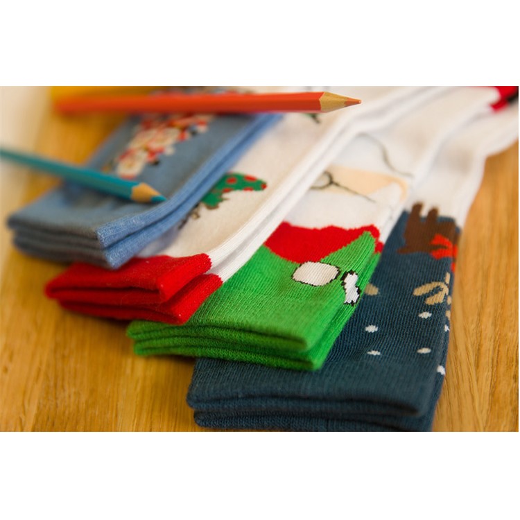 Christmas Holiday Cotton Soft Casual Warm Mid-calf Length Socks 5Pcs-4