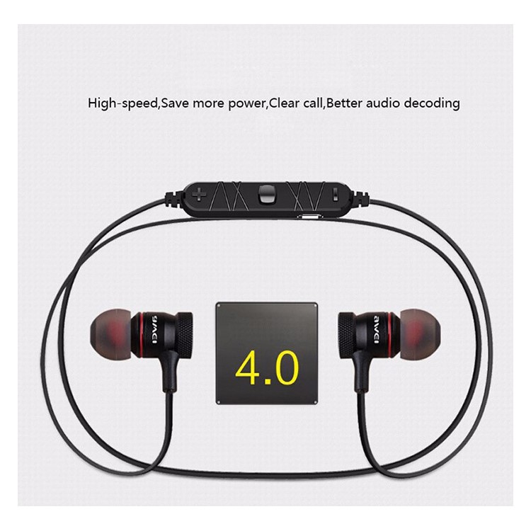 AWEI A920BL Wireless Bluetooth 4.0 Sports Stereo Earphone - Black-10