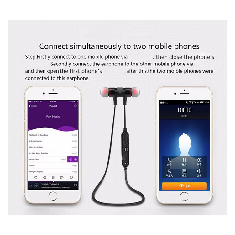 AWEI A920BL Wireless Bluetooth 4.0 Sports Stereo Earphone - Black-12