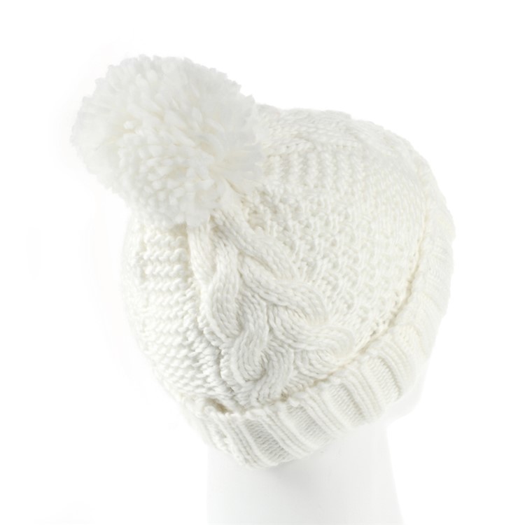 Wireless Bluetooth Knit Hat Receiver Headphone Speaker Microphone Cap - White-3