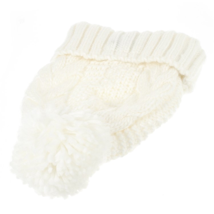 Wireless Bluetooth Knit Hat Receiver Headphone Speaker Microphone Cap - White-5