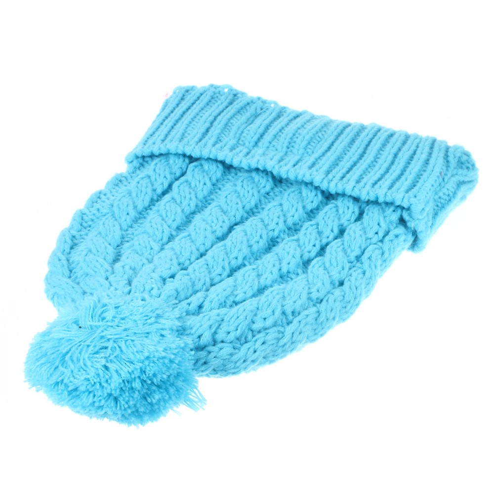 Wireless Bluetooth Knit Hat Receiver Headphone Speaker Microphone Cap - Blue-5