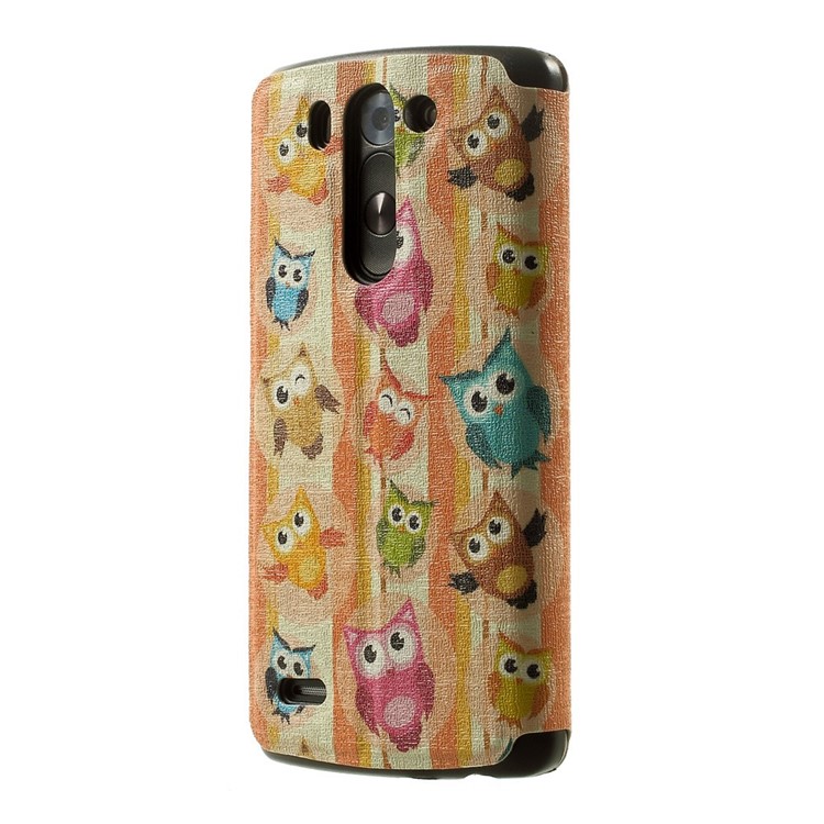 For LG G3 S D722 D725 Multiple Owls Window View Leather Case w/ Perfume Smell & Stand-2