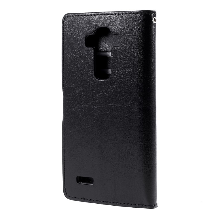 Stitching Wallet Leather Case for LG G4 with Stand - Black-2