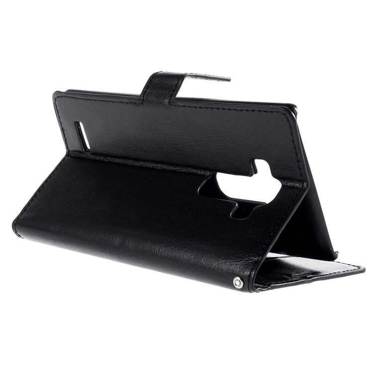 Stitching Wallet Leather Case for LG G4 with Stand - Black-5