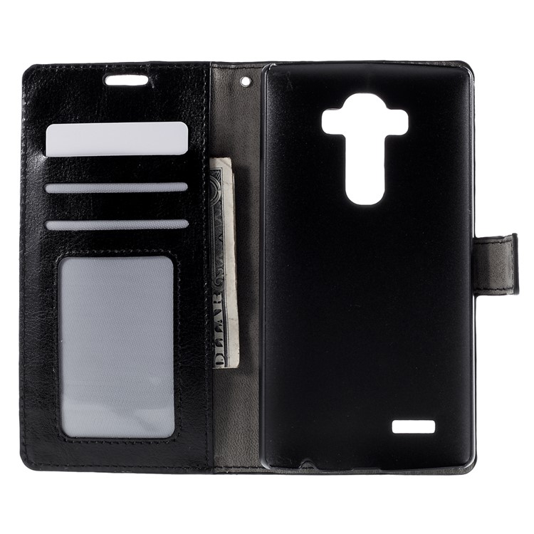 Stitching Wallet Leather Case for LG G4 with Stand - Black-6