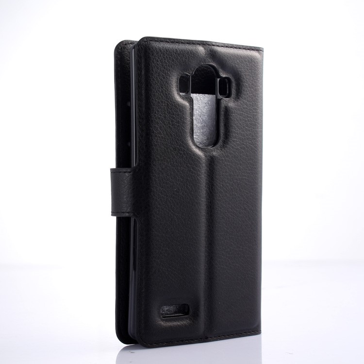 Litchi Grain Leather Wallet Case for LG G4 with Stand - Black-2