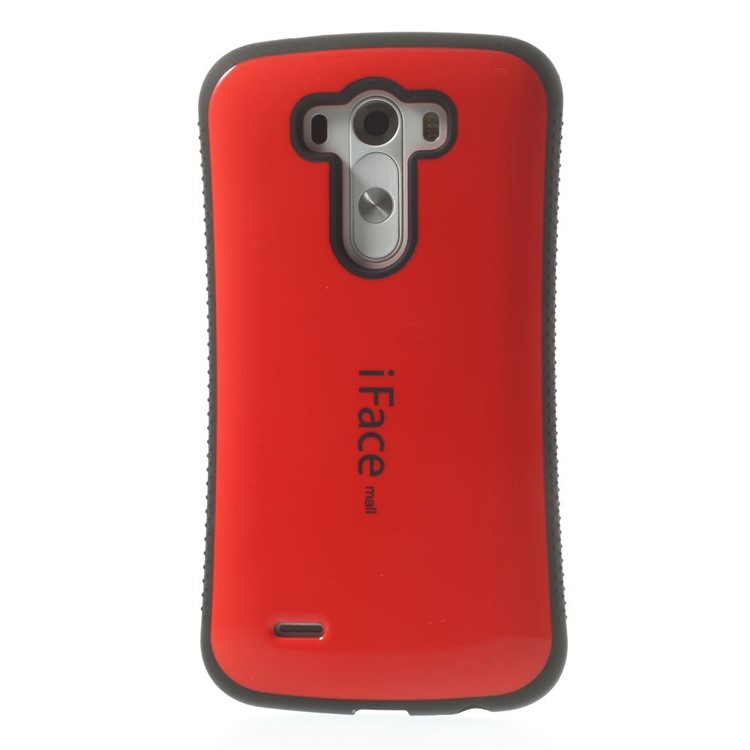 IFACE MALL Anti-slip PC + TPU Hybrid Back Cover for LG G3 D850 D855 LS990 - Red-2