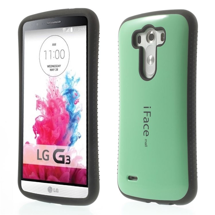 IFACE MALL contre-oubli PC + TPU Hybrid Back Case Shell pour LG G3 D850 D855 LS990 - vert-1