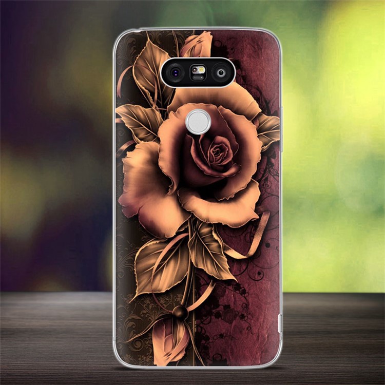 Softlyfit Embossed TPU Gel Back Case for LG G5 / G5 SE - Gothic Rose-1