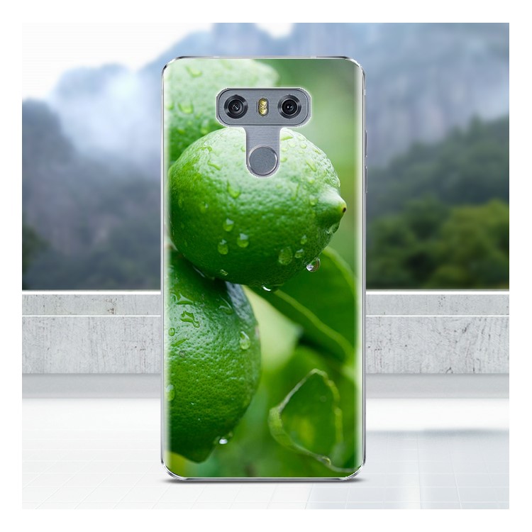 Softlyfit Pattern Printing Embossed TPU Case for LG G6 - Green Lemon-1