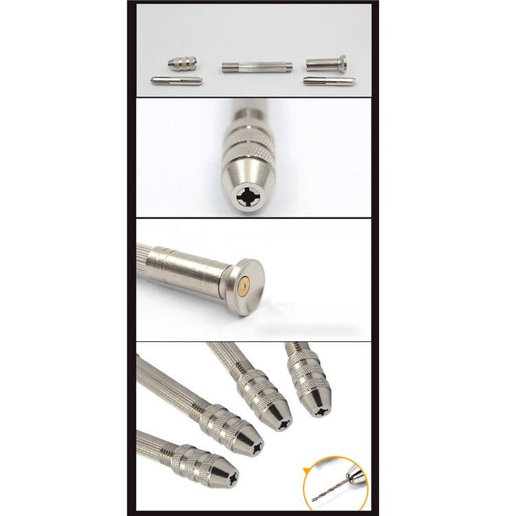 Mini Hand Drill + 10Pcs Twist Drill Bits Tool Kits-2