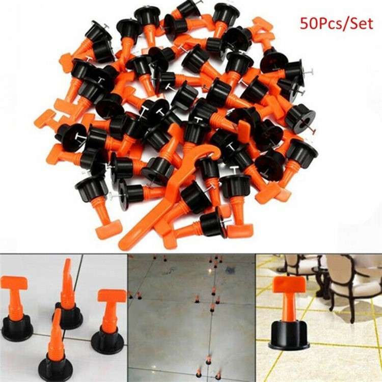 50 Unidades / Pacote Anti-lippage Reutilizável Telha Sistema De Nivelamento Posicionamento T-lock Ferramentas-6