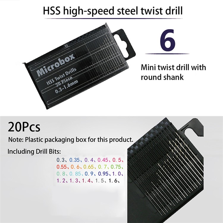 20PCS/Pack HSS Metric Twist Drill Bit Set Professional Tool-2