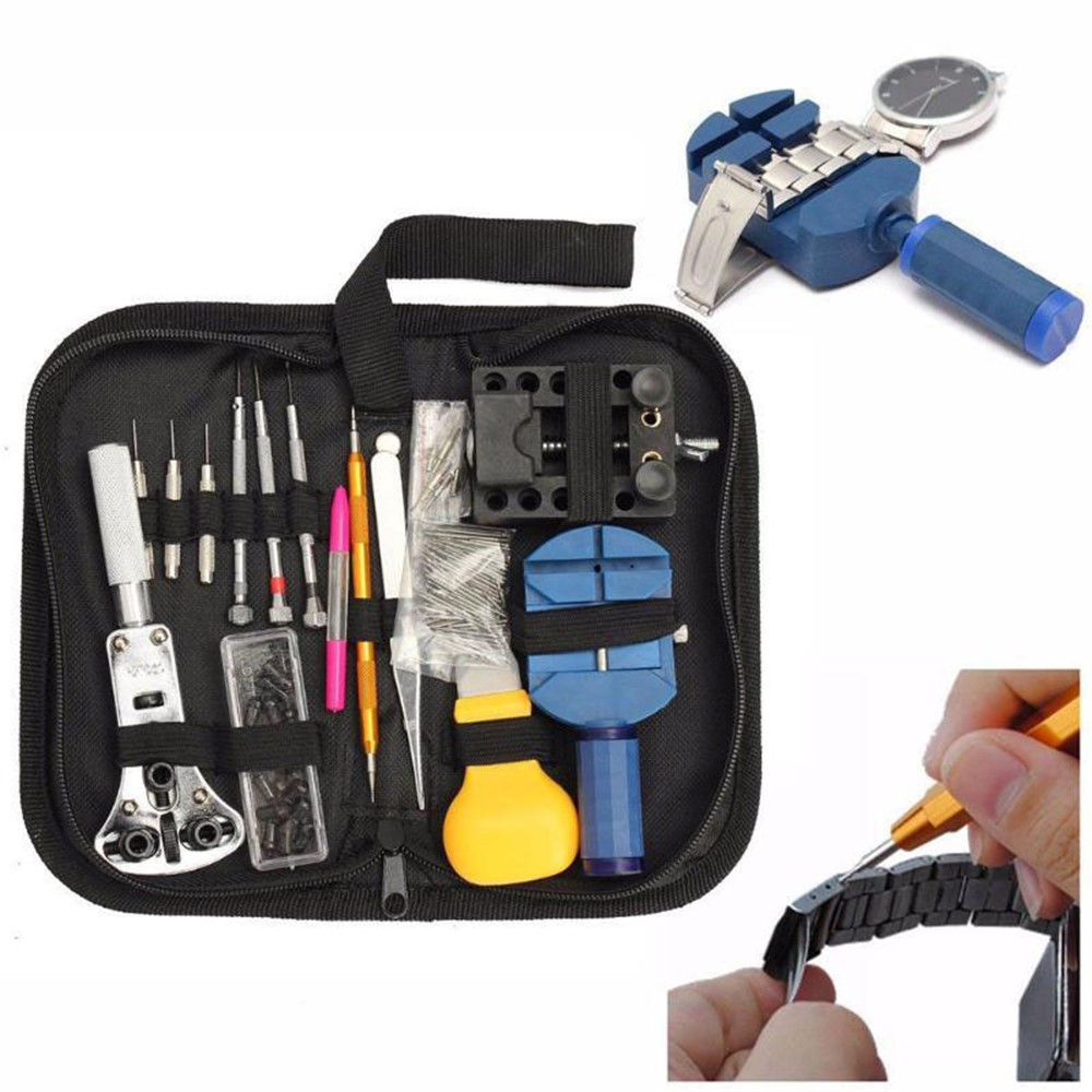 144pcs Kit Watch Watch Tool Back Case Ensemble Remover Replover Bar Réparation PRY Tournevis