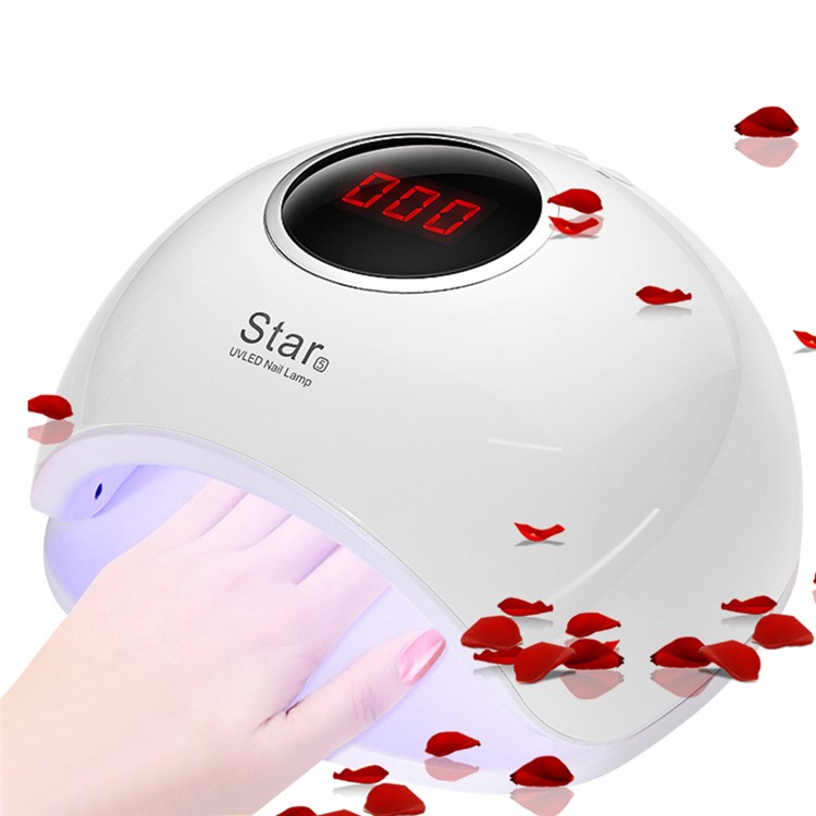 ROHWXY 72W UV/LED Nail Lamp Smart Sensing Painless Mode Quick-drying Nail Lamp - White / EU Plug-1