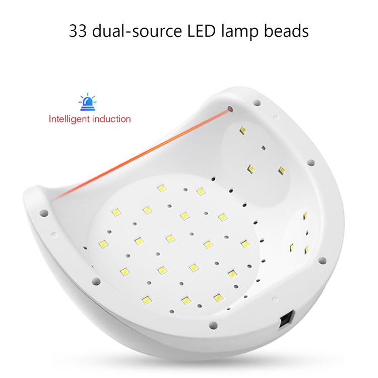 ROHWXY 72W UV/LED Nail Lamp Smart Sensing Painless Mode Quick-drying Nail Lamp - White / EU Plug-5