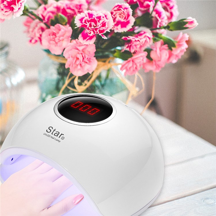 ROHWXY 72W UV/LED Nail Lamp Smart Sensing Painless Mode Quick-drying Nail Lamp - White / EU Plug-8