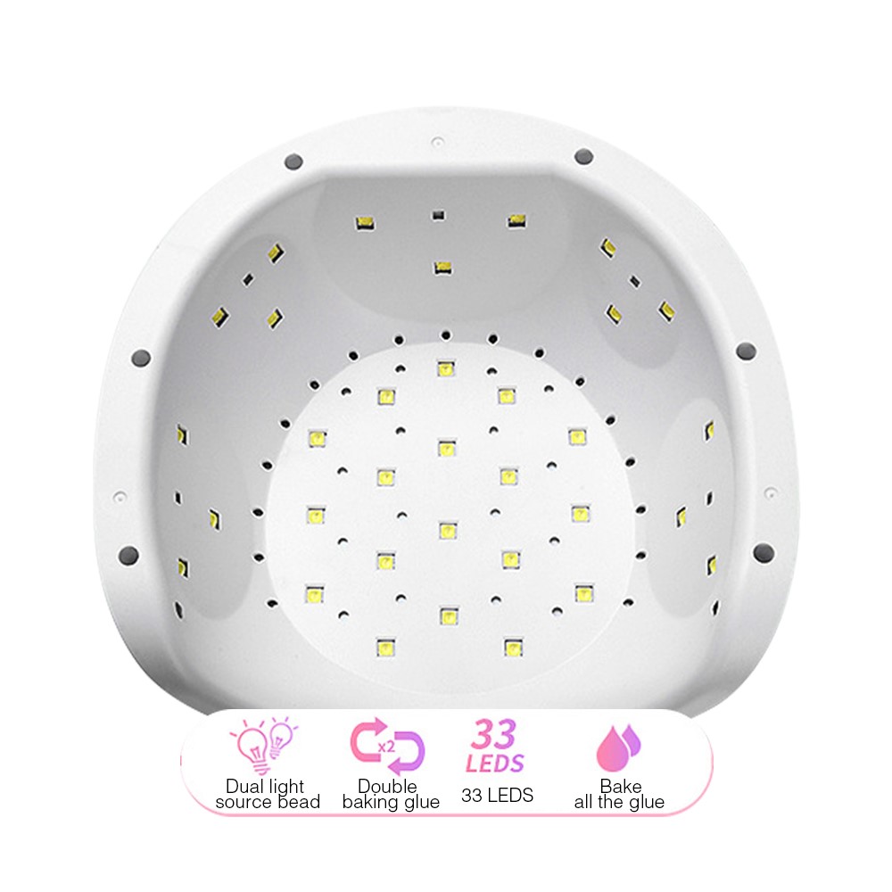 ROHWXY 72W Nail Dryer Fast Manicure Nail LED Lamp with Low Heat Painless Mode - White / US Plug-3
