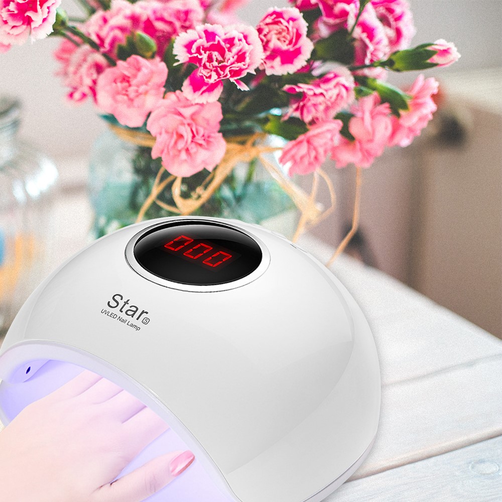 ROHWXY 72W Nail Dryer Fast Manicure Nail LED Lamp with Low Heat Painless Mode - White / US Plug-7