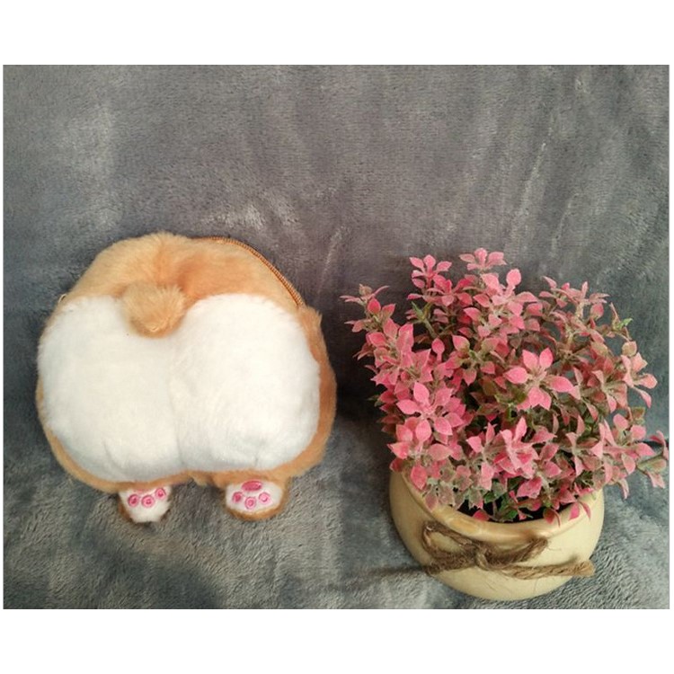 Soft Plush Kawaii Ass Shoulder Bag Corgi Butt Handbag, Size: 22 x 20cm-6