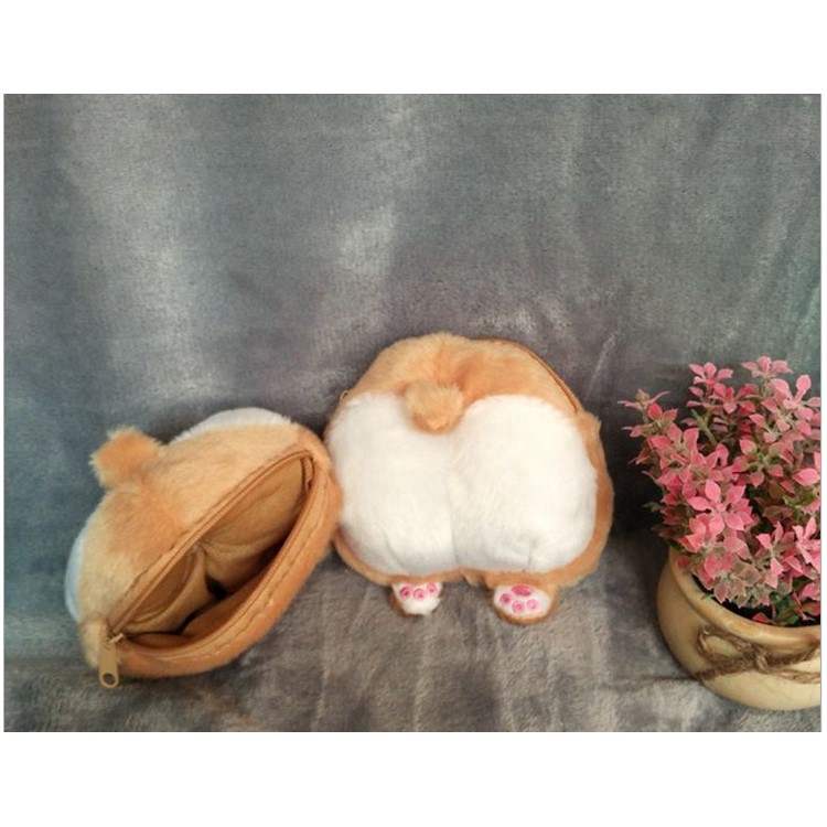 Soft Plush Kawaii Ass Shoulder Bag Corgi Butt Handbag, Size: 22 x 20cm-7