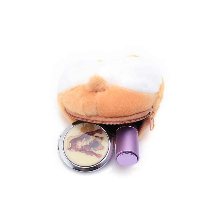 Soft Plush Kawaii Corgi Butt Ass Zipper Wallet Change Case Coin Purse, Size: 15 x 10cm-2