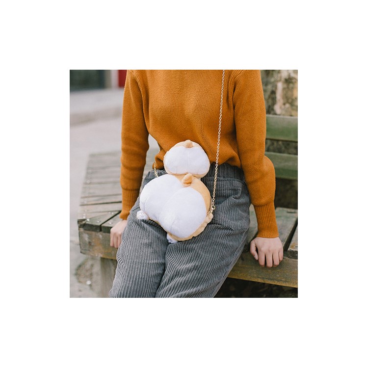 Soft Plush Kawaii Corgi Butt Ass Zipper Wallet Change Case Coin Purse, Size: 15 x 10cm-8