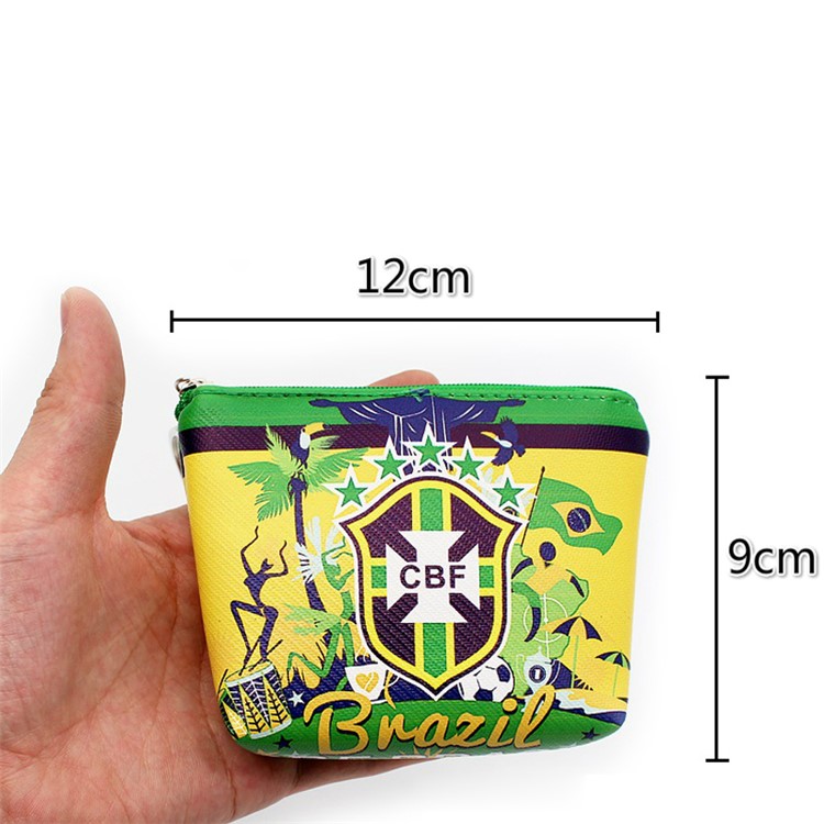 2018 Russia World Cup Pattern PU Leather Coin Purse - Flag of Brazil-3