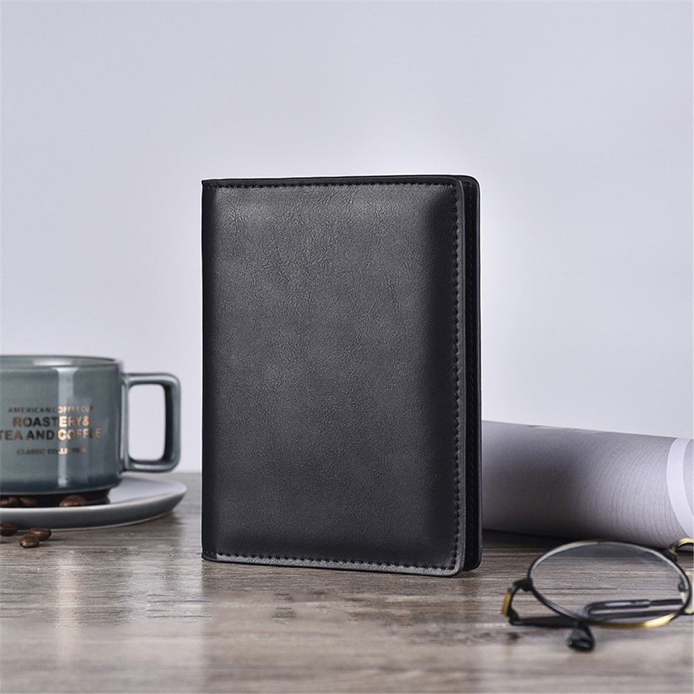 Vintage Multi-function Genuine Leather Card Holder - Black-2