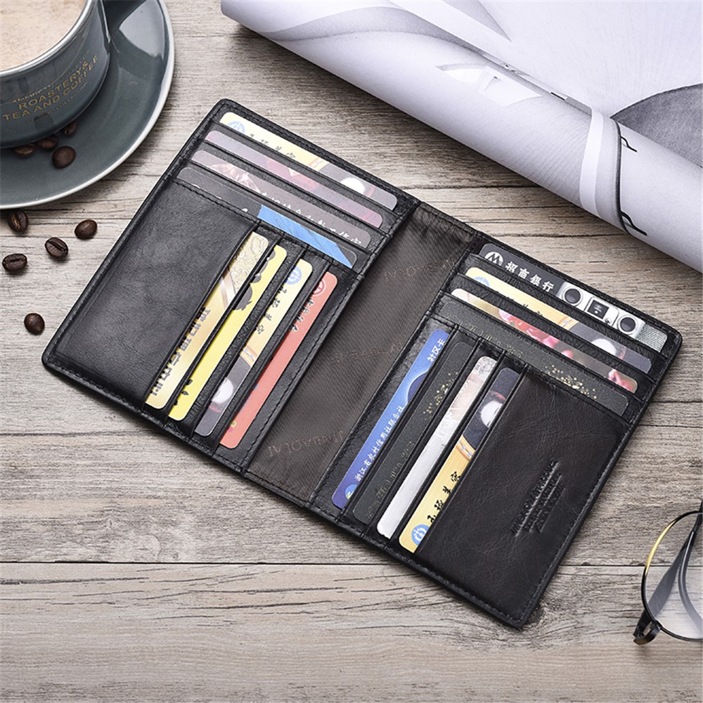 Vintage Multi-function Genuine Leather Card Holder - Black-5