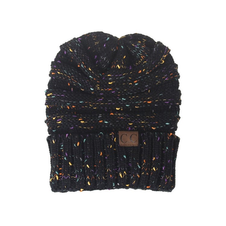 Fashion Warm Autumn Winter Women Braided Baggy Knit Crochet Beanie Hat Ski Cap - Black-1