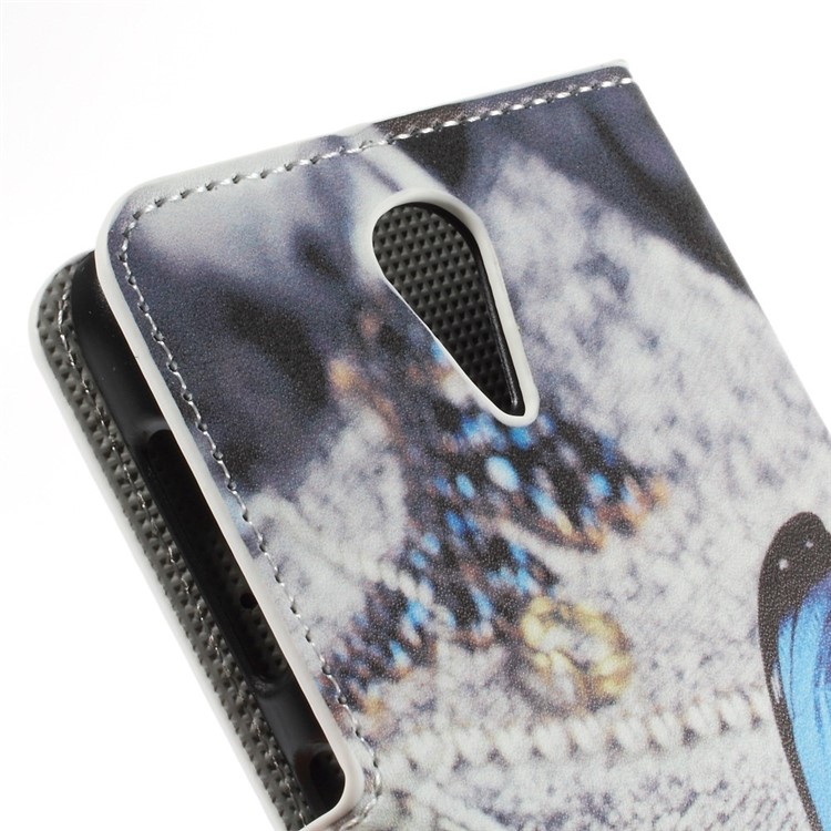 Blue Butterfly Leather Cover for HTC Desire 620 Dual Sim / 820 Mini D820mu-8
