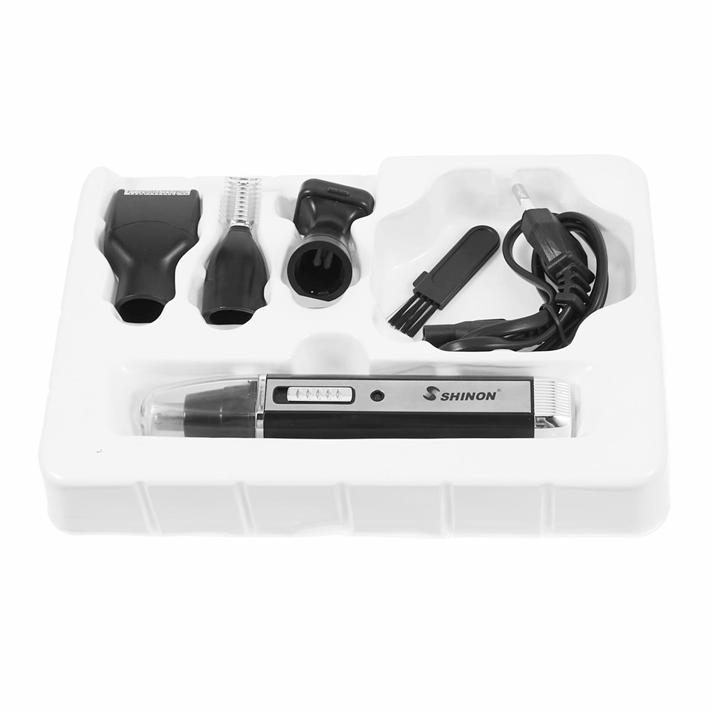 4 en 1 Rechargeable Lame en Acier Inoxydable les Oreilles, le Nez Poils de la Barbe Personnels Tondeuse - UE Bouchon-13