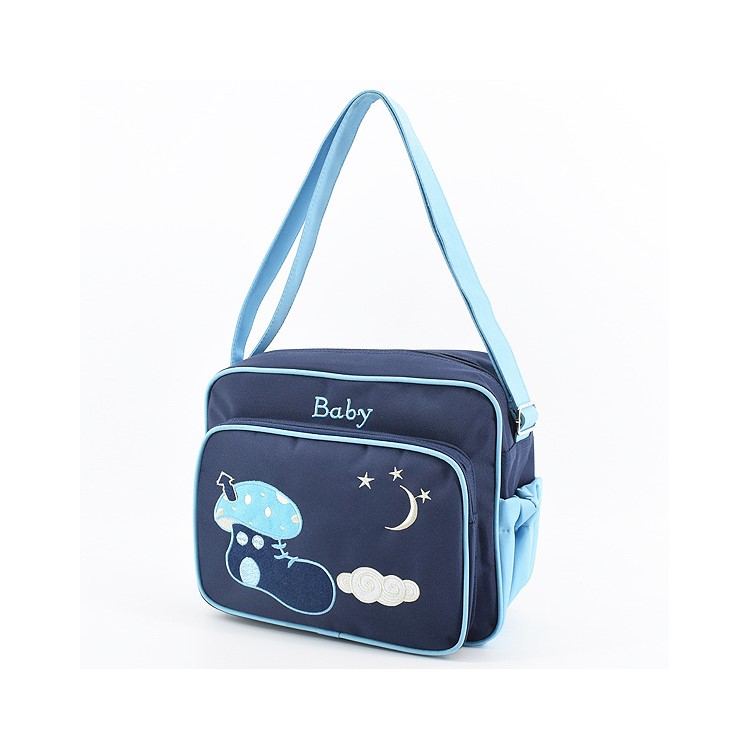 Multi-Function Shoulder Bag Maternity Nappy Bag for Baby Care - Dark Blue-2