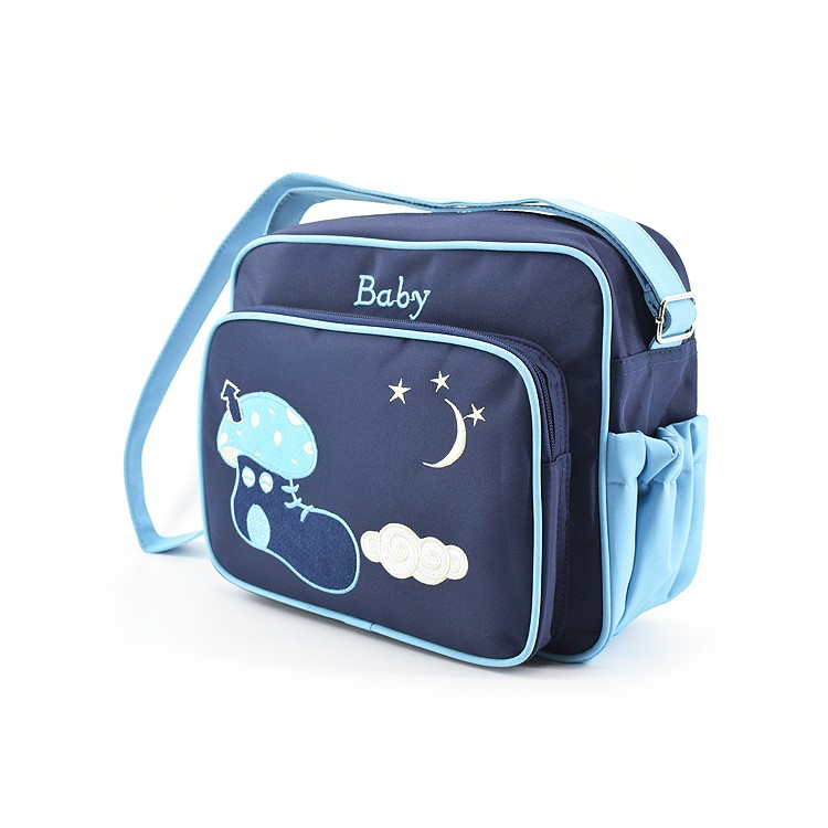 Multi-Function Shoulder Bag Maternity Nappy Bag for Baby Care - Dark Blue-4