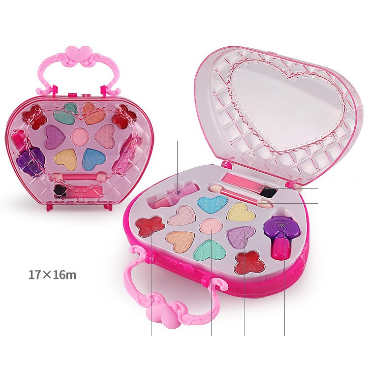 Girls Cosmetics Box Washable Pretend Kids Makeup Gifts Set Makeup Case Toy-2