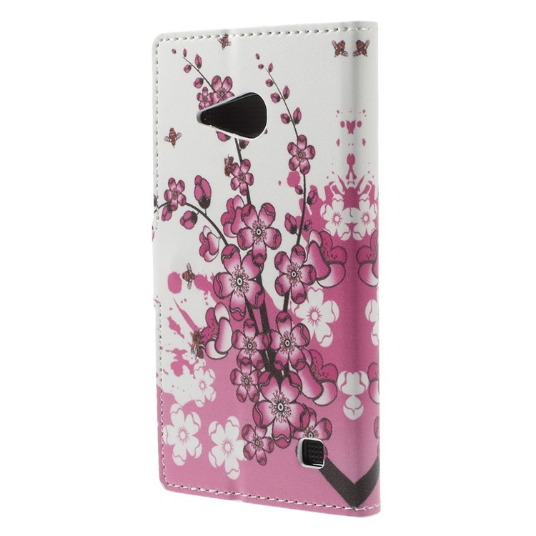 Plum Blossom Wallet Leather Case w / Stand para Nokia Lumia 730 Dual SIM / Lumia 735-2
