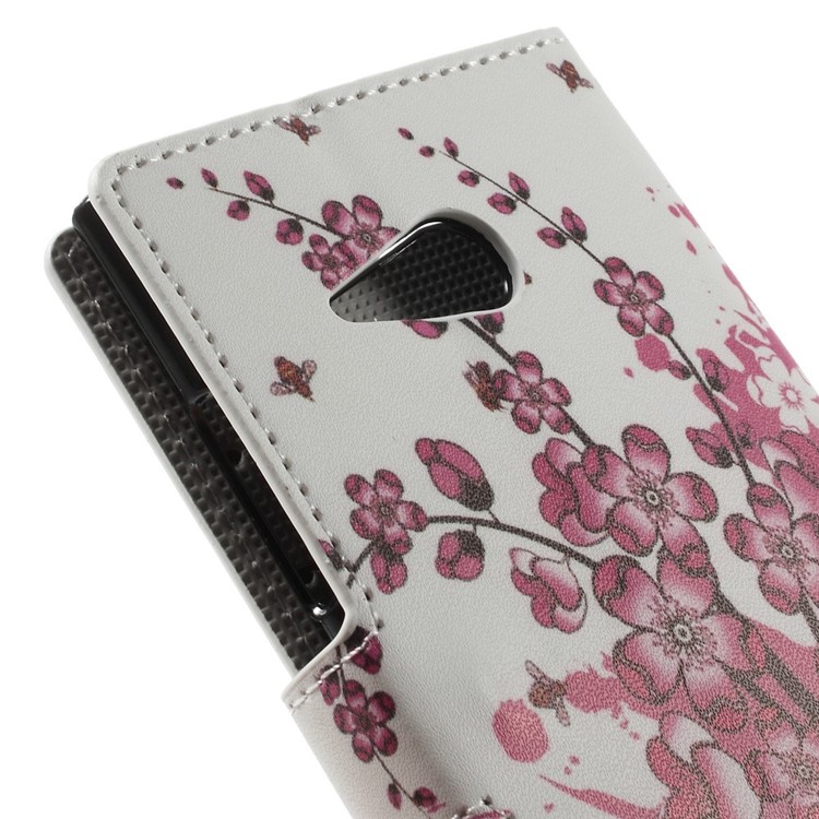 Plum Blossom Wallet Leather Case w / Stand para Nokia Lumia 730 Dual SIM / Lumia 735-9