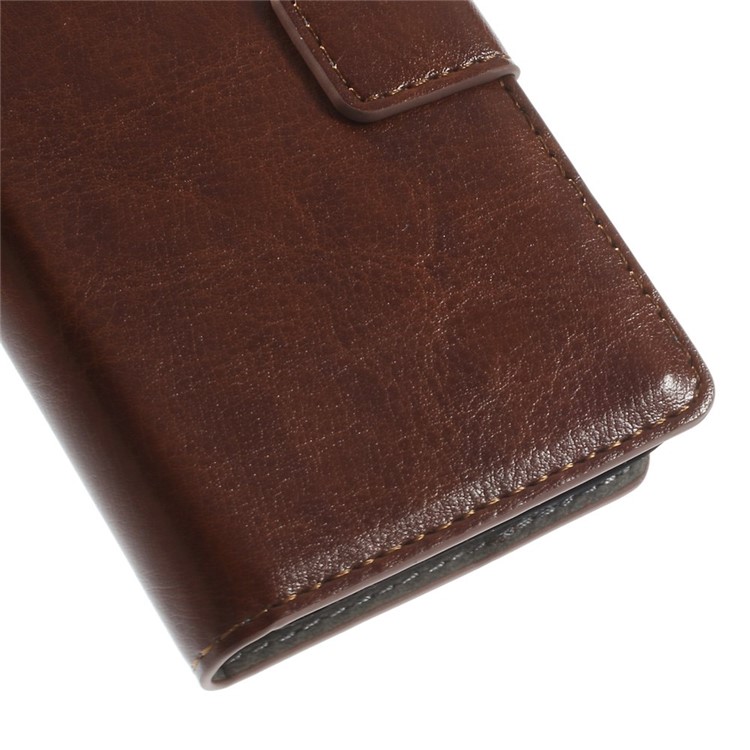 Brown Crazy Horse Leather Stand Case for Nokia Lumia 530 Dual SIM RM-1019 / Nokia Lumia 530 RM-1017-7