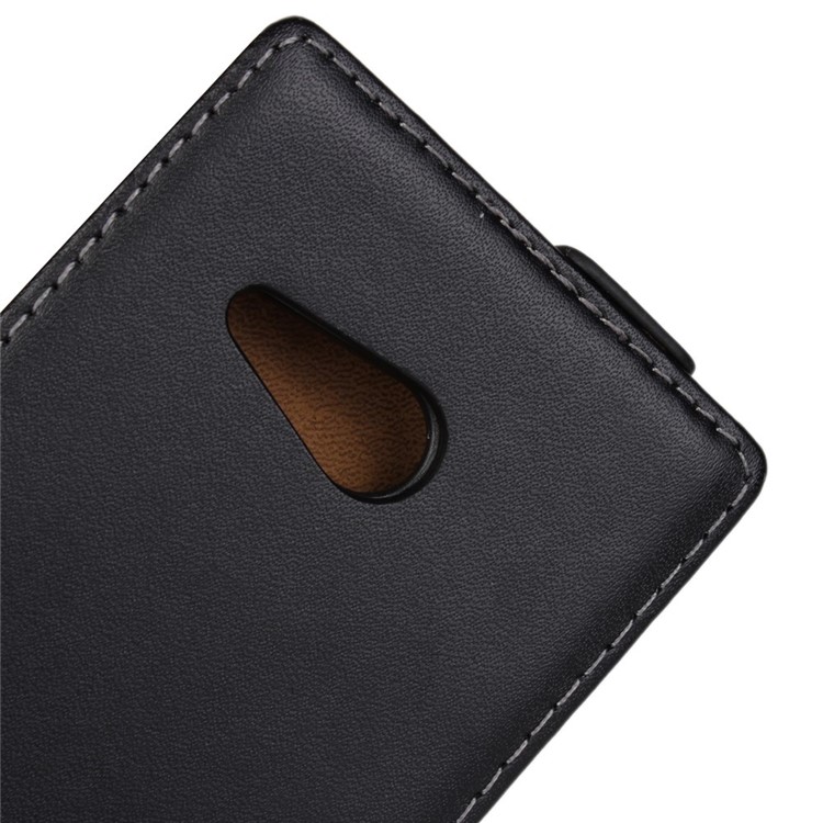 Cuir véritable Split Vertical pour Nokia Lumia 730 Dual SIM / 735 - Noir-4