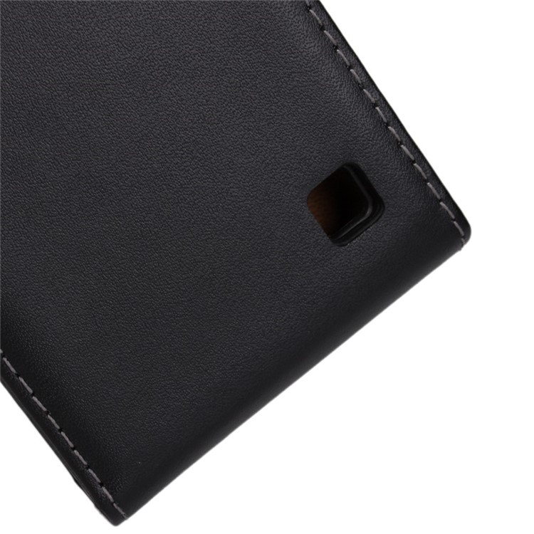Cuir véritable Split Vertical pour Nokia Lumia 730 Dual SIM / 735 - Noir-5