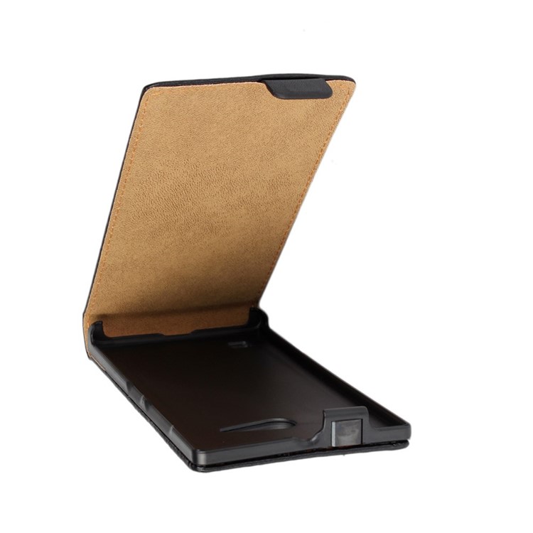 Cuir véritable Split Vertical pour Nokia Lumia 730 Dual SIM / 735 - Noir-6