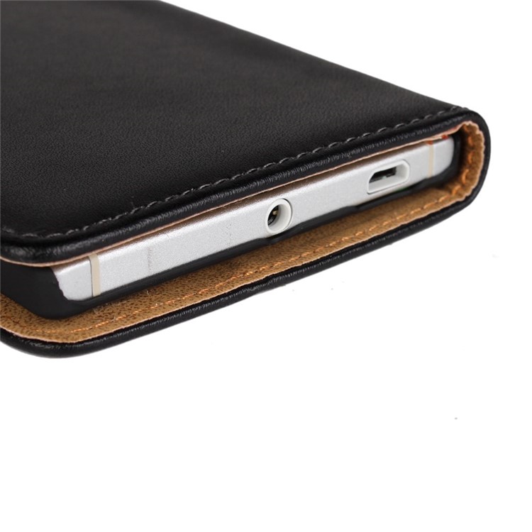 Genuine Split Leather Wallet Stand Case for Nokia Lumia 830 - Black-10